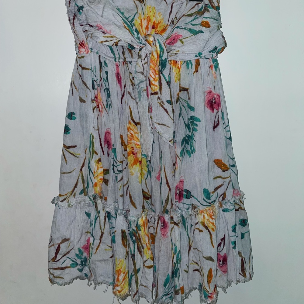 Strapless Floral Mini Sun Dress